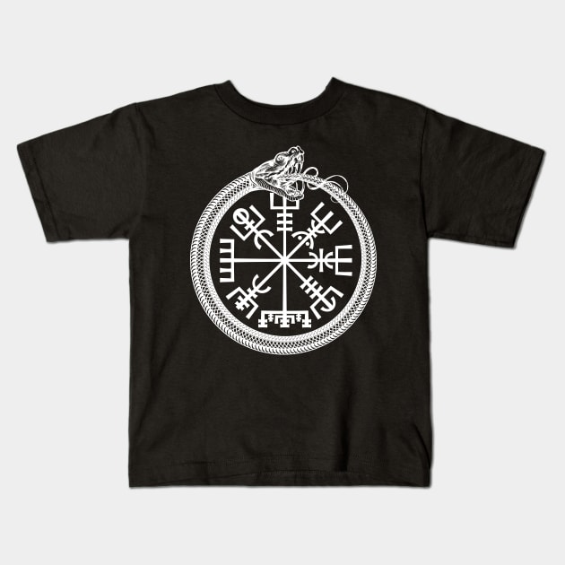 Ouroboros with Vegvisir Kids T-Shirt by Nartissima